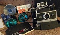 Polaroid 250 Land Camera, flash, bag, bulbs
