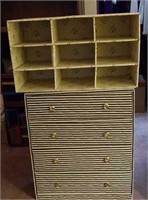 Storage chest and shoe holders, covered cardboard