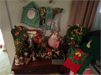 Christmas decorations, towels, ornaments