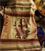 Indian style woven blanket with fringe