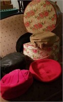 Ladies Vintage Hats & 2 Hat boxes