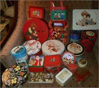 Tins,decorative, dolls and Christmas