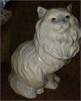 White ceramic cat, 14 inches tall
