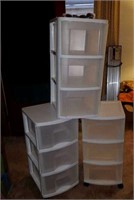 Sterilite storage drawers on casters. 3 units