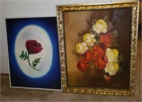 Paintings, signed, framed, 19" X 22", 21" X 16"