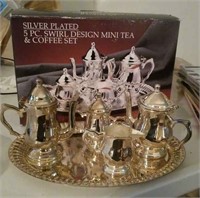 Silver Plated Miniature 5 piece Tea & Coffee set