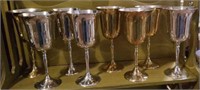 8 silver plate goblets, 7.5 inches tall