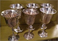8 silver plated goblets, Towle & India