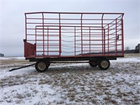 H&S 18' BALE WAGON ON GEAR