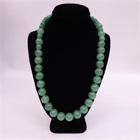 Jade Necklace w/ Sterling Clasp