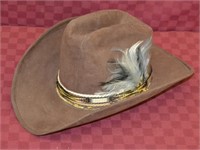 Hush Puppies Size Small Leather Cowboy Hat
