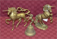 3pcs Solid Brass Unicorns
