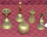 6pcs Vintage Solid Brass Bells