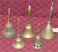 5pcs Solid Brass Stick Handle Bells
