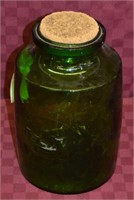 1969 Green Glass Aunt Mary's 4qt Food Jar