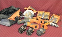 9pc Ridgid 18Volt Cordless Tool Set With Bag
