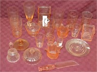 20pcs Various Pink Depression Glass Items