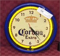 12" Dia Corona Extra Neon Lighted Wall Clock
