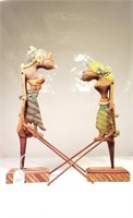 Pair Carved Puppets