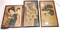 3 Pc. Framed Art Oriental Ladies