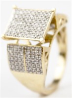 10K YELLOW GOLD DIAMOND LADIES DESIGNER RING