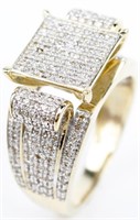 10K YELLOW GOLD DIAMOND LADIES DESIGNER RING