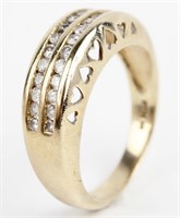 10K YELLOW GOLD DIAMOND LADIES RING