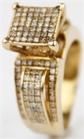 14K YELLOW GOLD LADIES DESIGNER DIAMOND RING