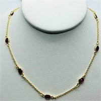 52-JP330 $550 Gold Plated S/Sil Ruby(4cts)Necklace