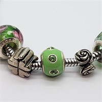 108-JT52 $400 S/Sil Beads and Pendants Bracelet