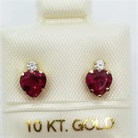111-JT52 $100 10K Ruby CZ Earrings