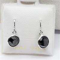 114-JT52 $1300 14K Black Diamond(1.7cts) Earrings
