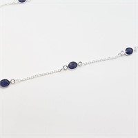 129-JT52 $600 S/Sil Sapphire (10cts) Necklace