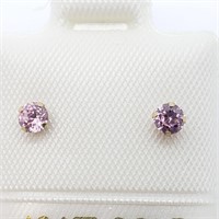 131-JT52 10K Pink CZ Earrings