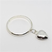 160-JT65 S/Sil Heart Dangle Ring