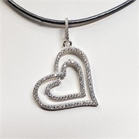 163-JT65 $200 S/Sil Cz Heart Shape With Cord