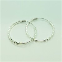 119-JT66 S/Sil Hoop Earrings