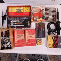 Lot of Tools, Drill, Soldering Iron, Amp Meter,