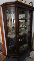 Antique Dark Stained China Cabinet-Good condition
