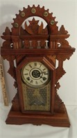 Antique Pendulum Clock w/Key-Good Cond-works