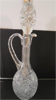 Pressed Glass-Decanter w/Stopper 15"H