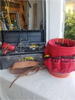 TOOL BOX, STACK-ON WITH ASSORTED TOOLS,