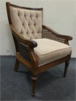 Cane Sided Upholstered Chair