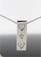 Tiffany & Co. Sterling Silver Diamond Bar Necklace