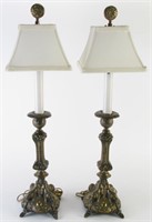 Pair of Figural Brass Table Lamps