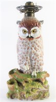Dresden Porcelain Owl Lamp