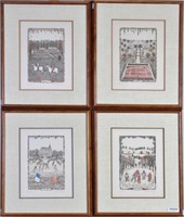 Cuca Romley, Four Lithographs, "Seasons of Sports"