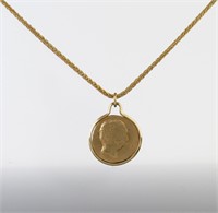 14K Yellow Gold Silhouette Charm Necklace