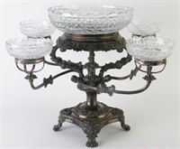 Royal Brierly Crystal and Silverplate Epergne