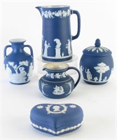 Group of Wedgwood Blue Jasperware Porcelain